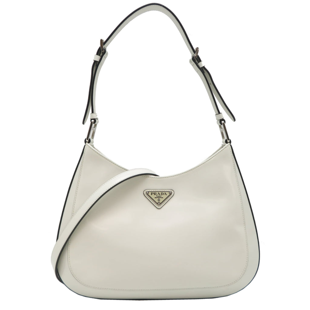 Prada White Leather Shoulder Bag