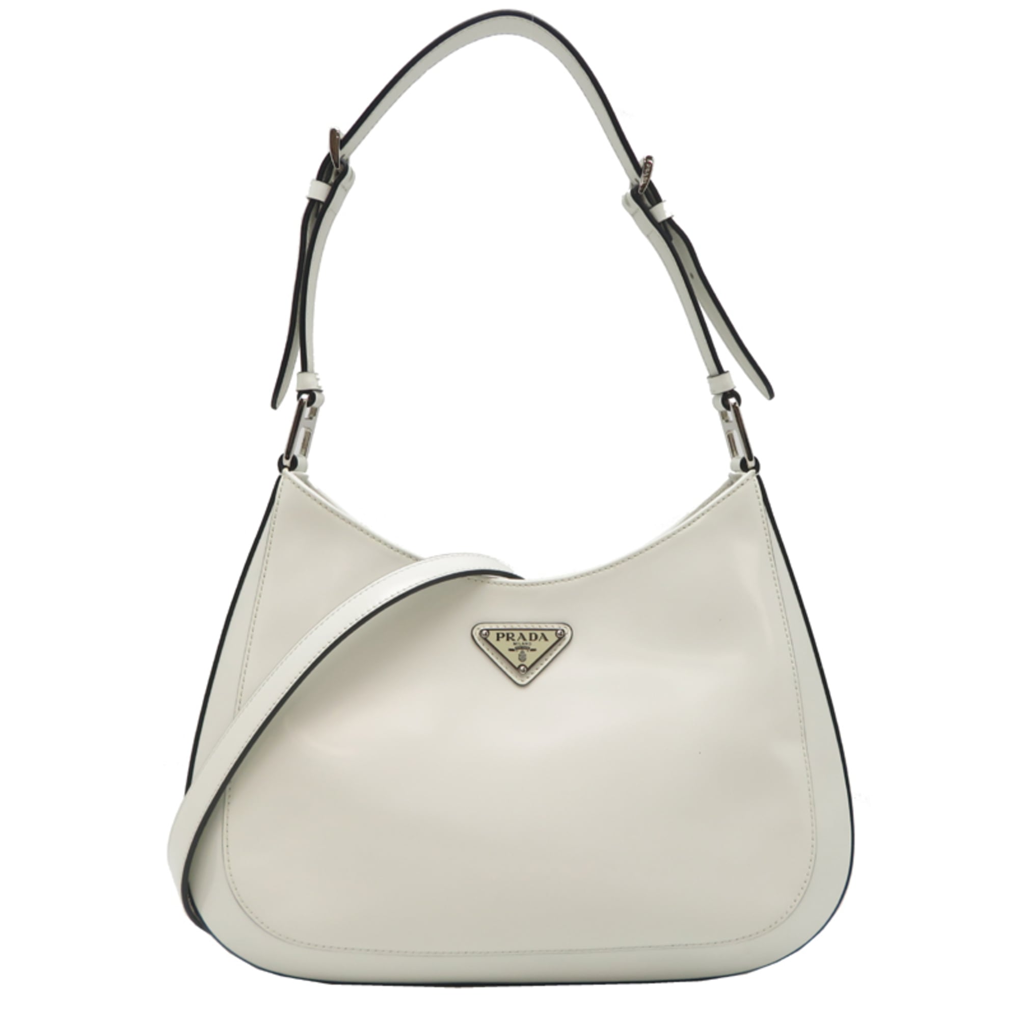 Prada White Leather Shoulder Bag
