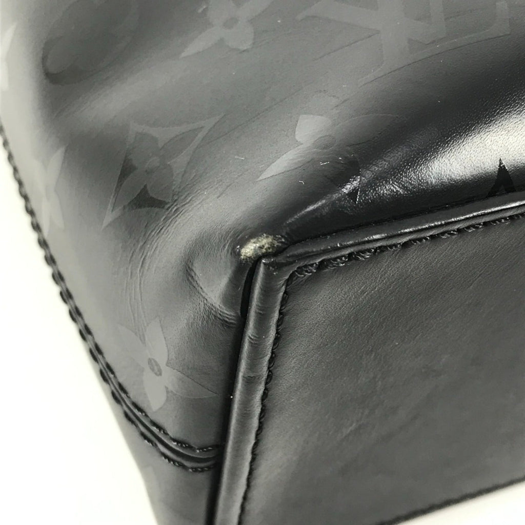 Louis Vuitton Black Noir Leather Briefcase Handbag Tote Bag