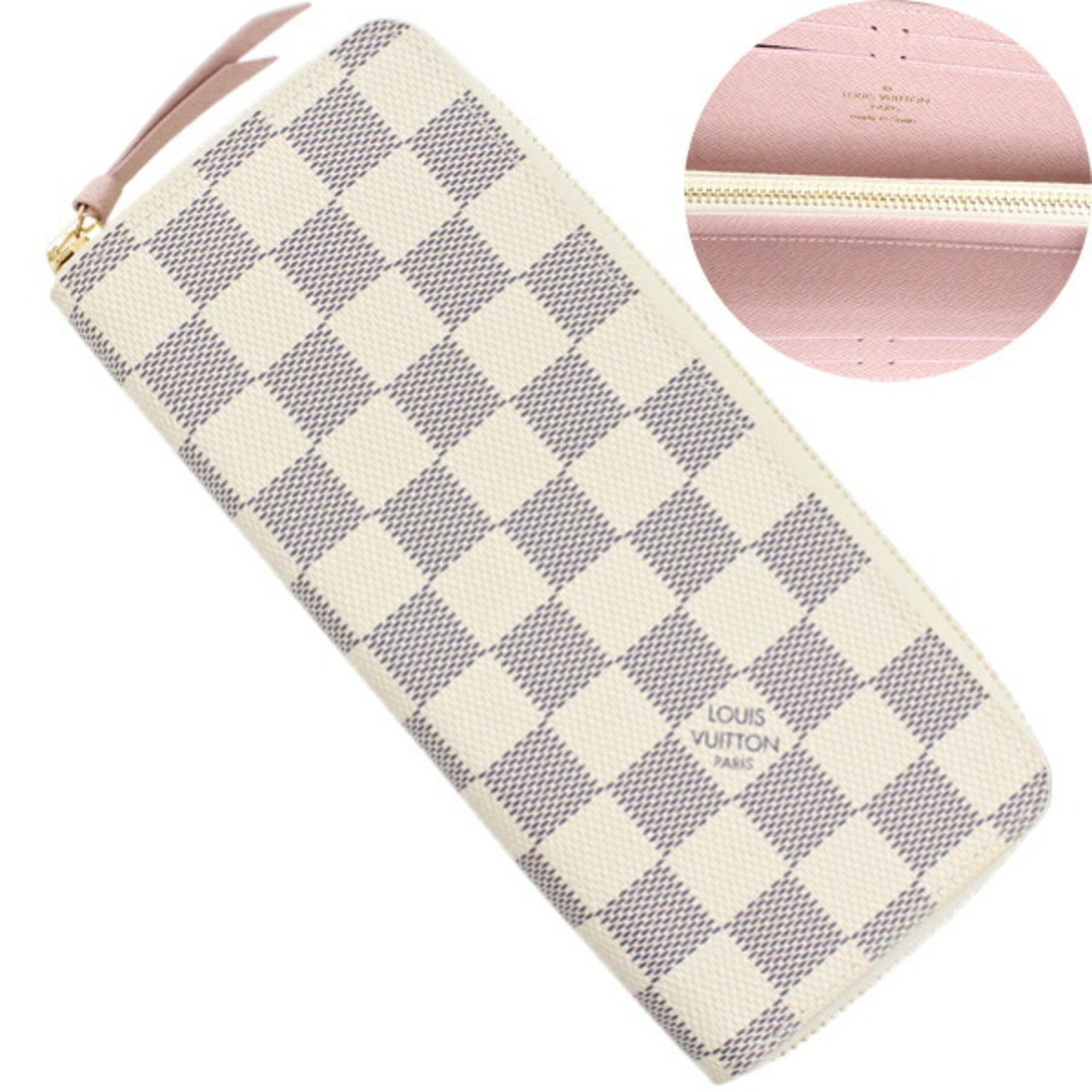 Louis Vuitton Damier Azur Rose Ballerine Damier Azur Long Wallet