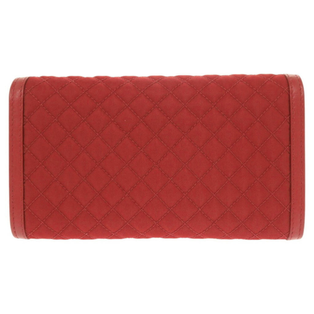 Prada Red Color Nylon Leather Chain/Shoulder Wallet