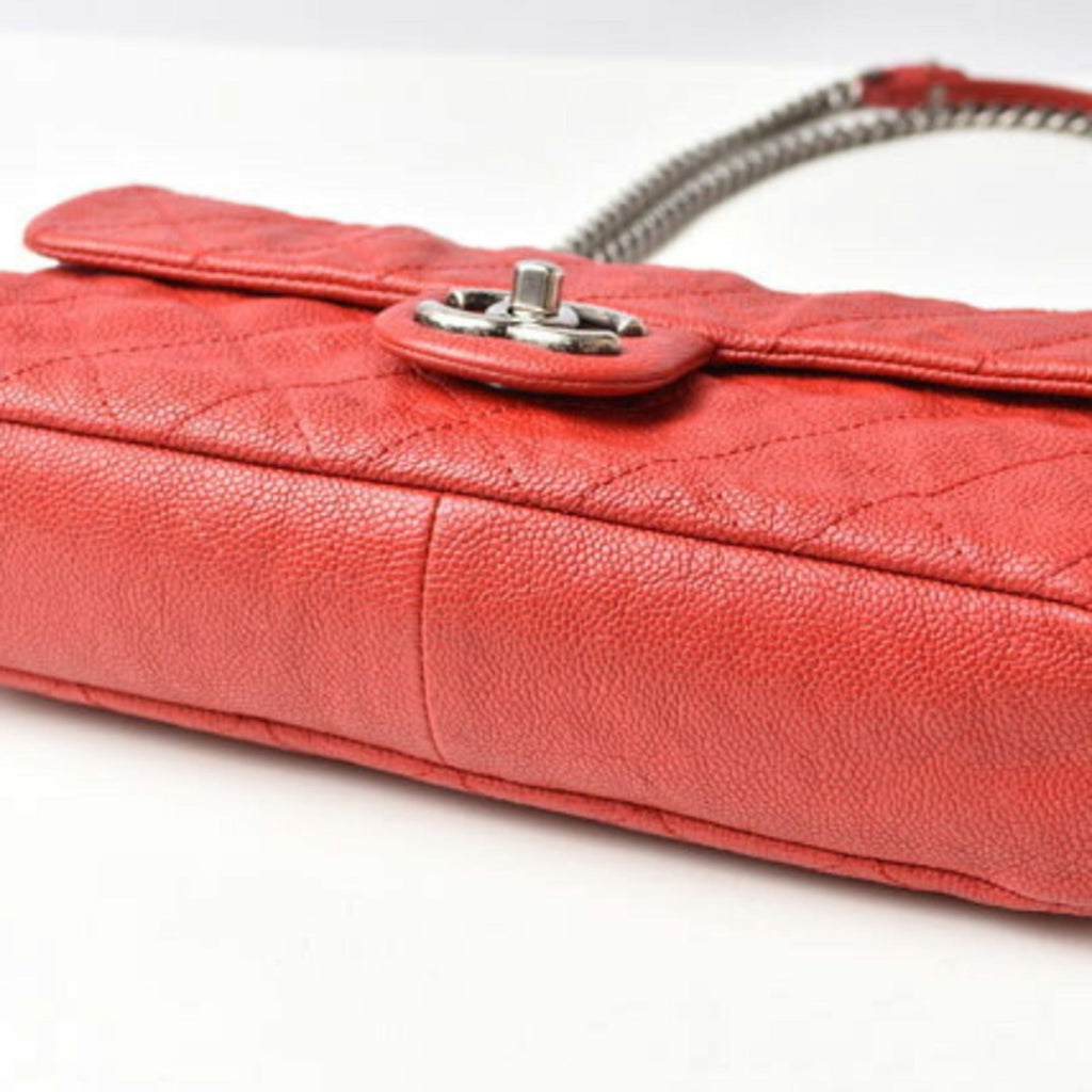 Chanel Red Color Caviar Leather Shoulder Bag