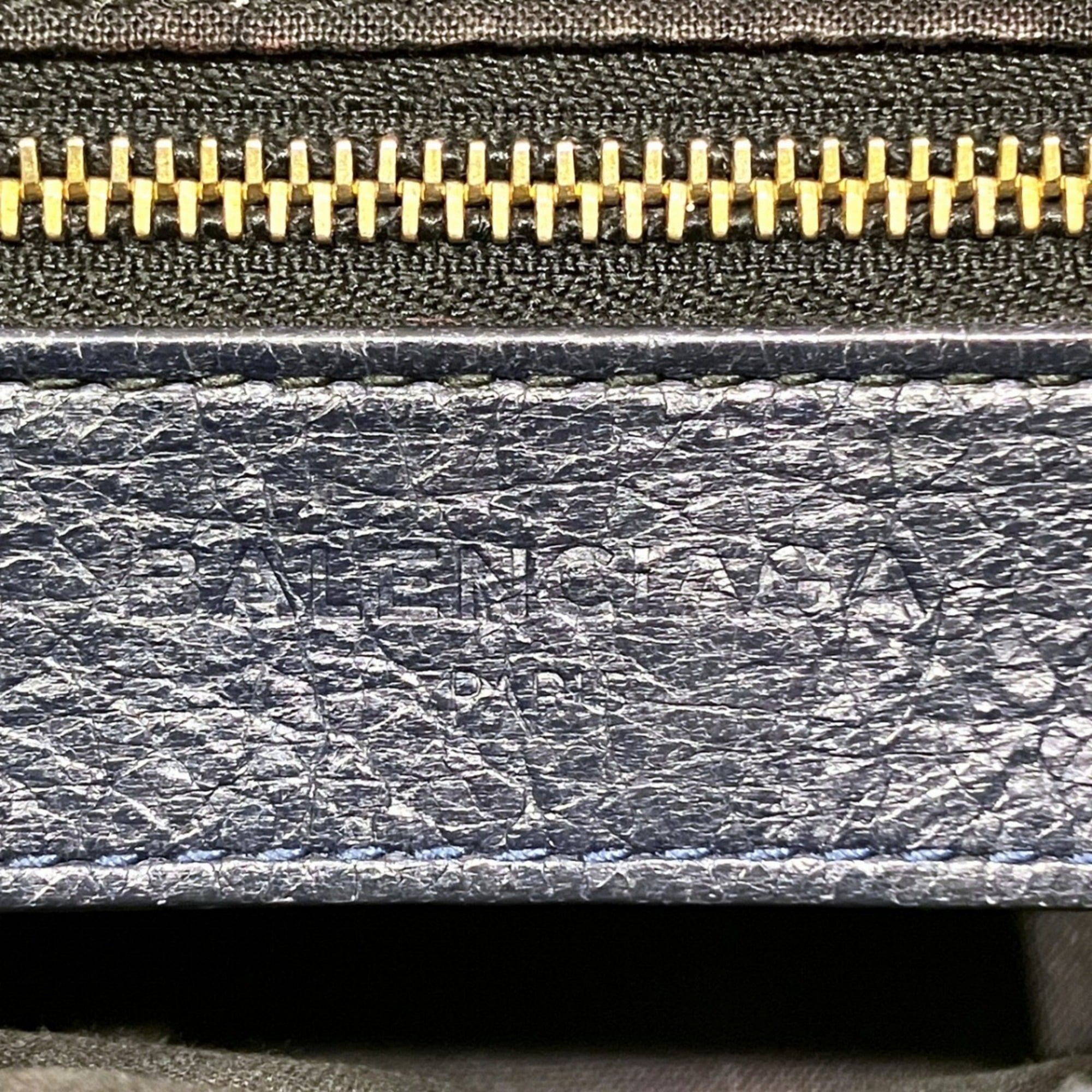 Balenciaga Navy Leather Hand