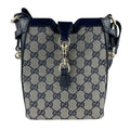 Gucci Navy Red Color Gg Canvas Leather Shoulder Bag (Pre-Owned)