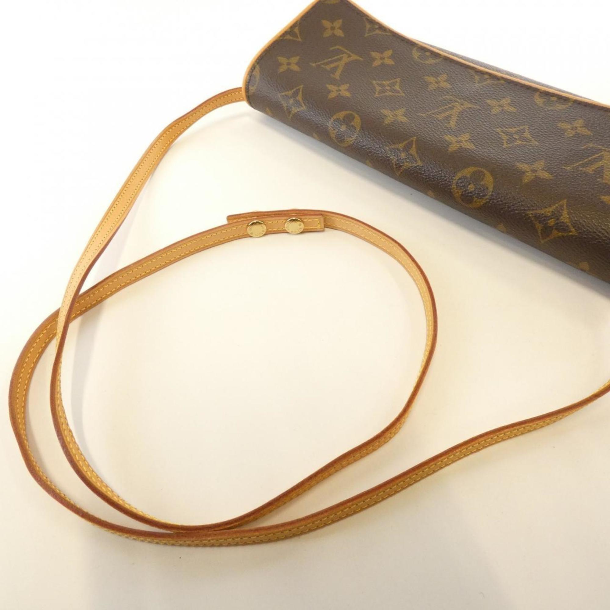Louis Vuitton Marron Coated Canvas Pochette Shoulder Bag