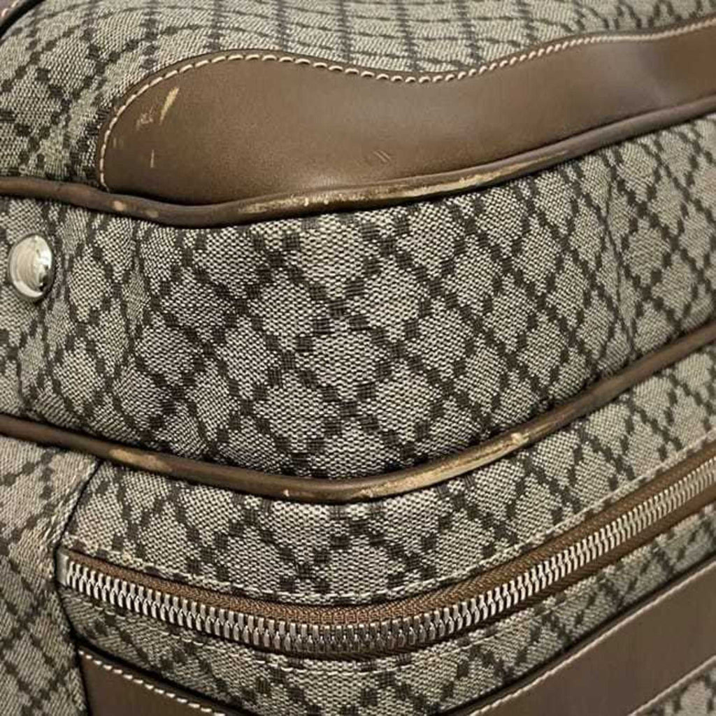 Gucci Beige Brown Pvc Leather Boston Bag Shoulder Bag (Pre-Owned)