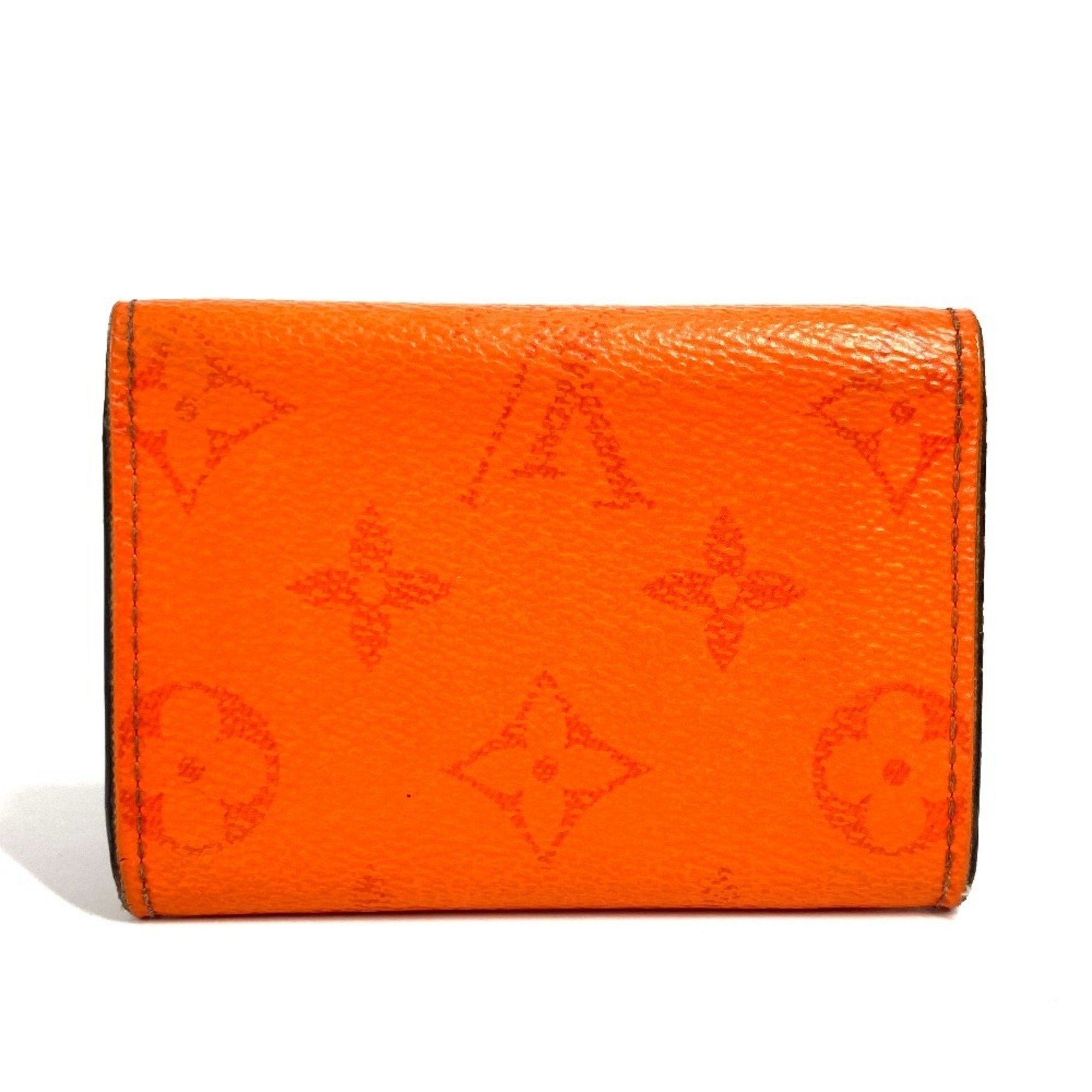 Louis Vuitton Taigarama Orange Taiga Leather Monogram Wallet (Tri-Fold)