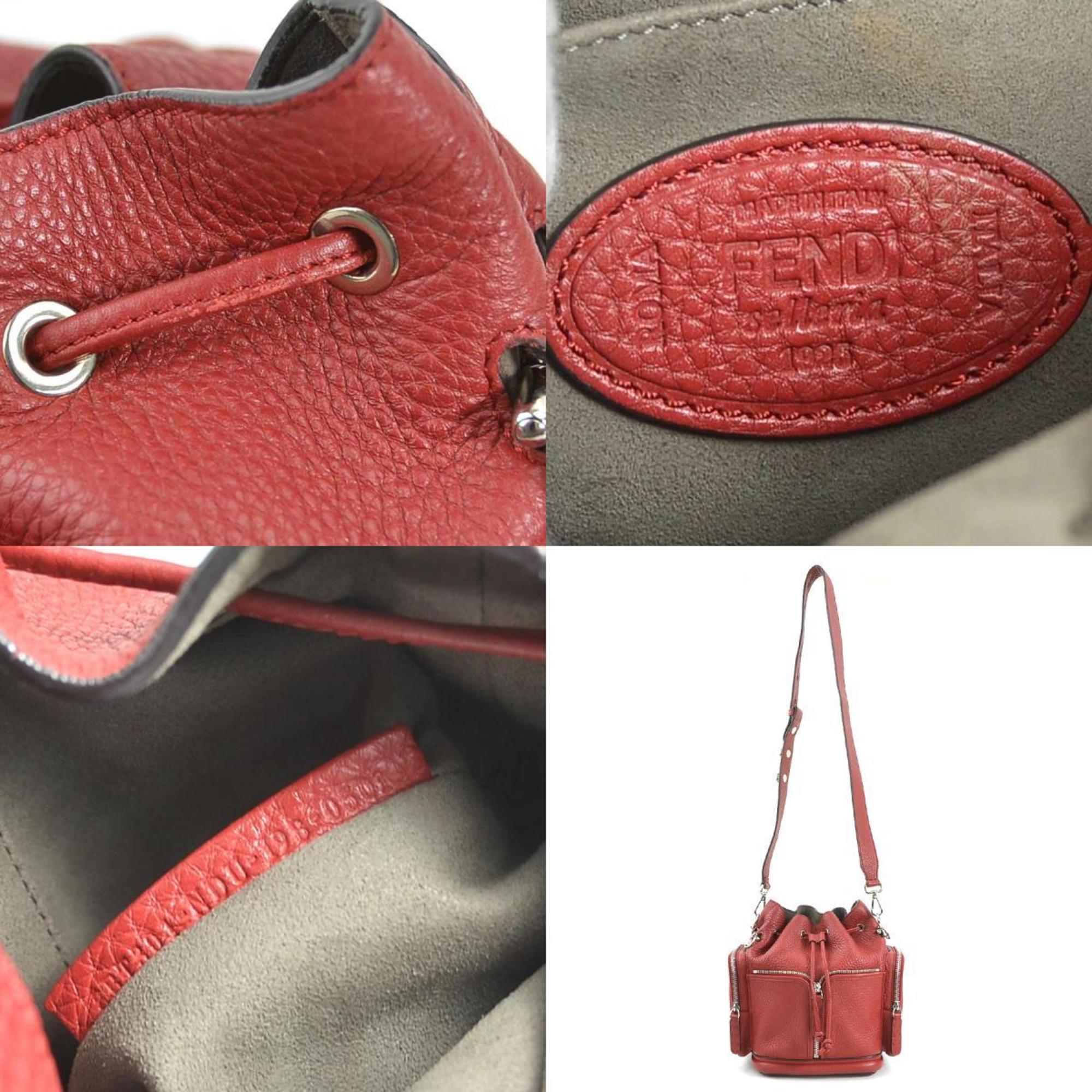 Fendi Burgundy Red Color Leather Shoulder Bag
