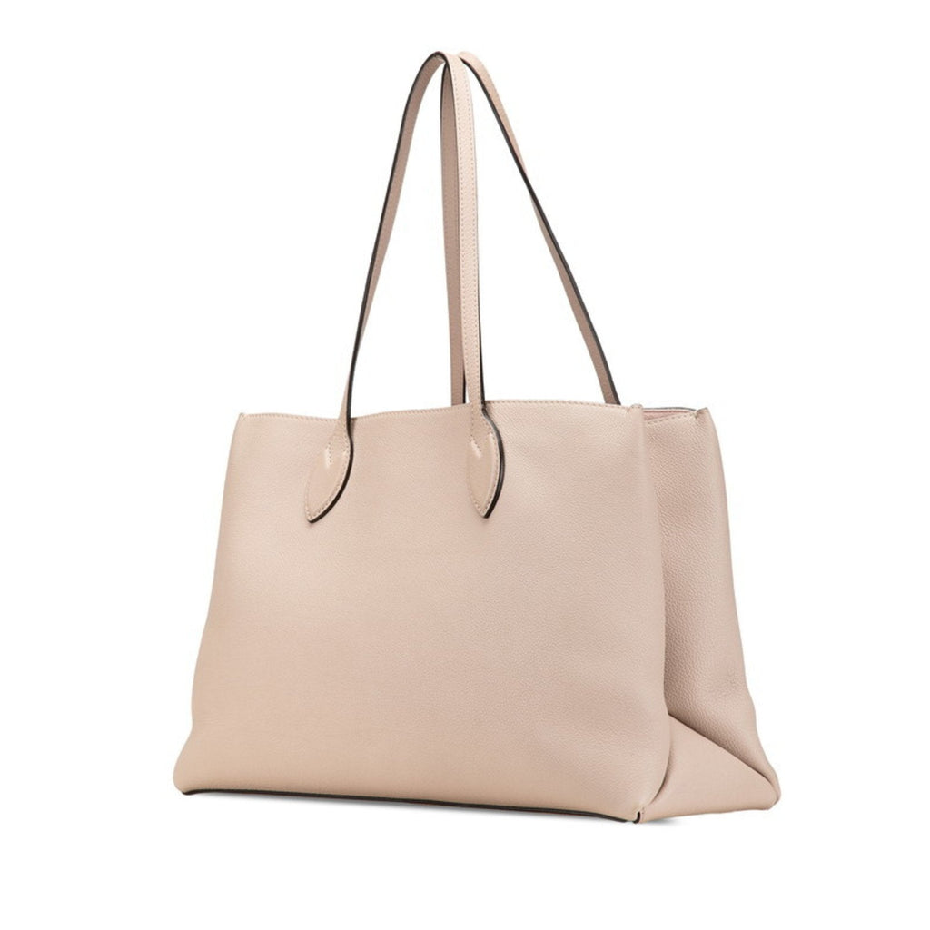 Louis Vuitton Beige Grayish Leather Shoulder Bag Tote Bag