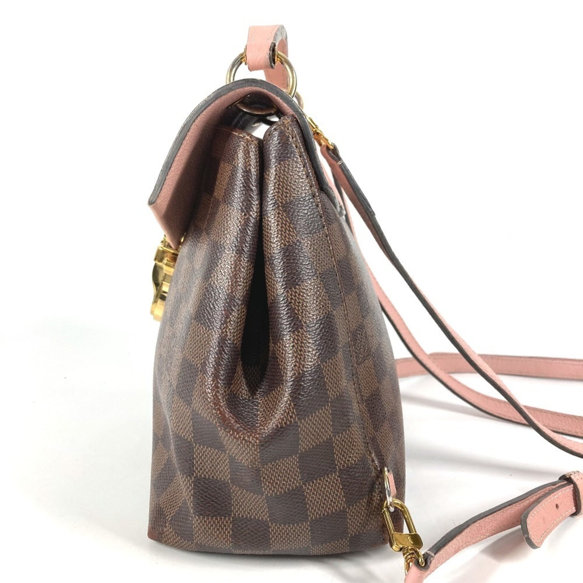 Louis Vuitton Brown Pink Damier Canvas Backpack Handbag