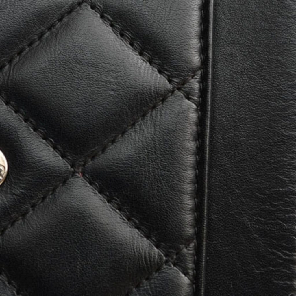 Chanel Black Leather Chain/Shoulder Wallet