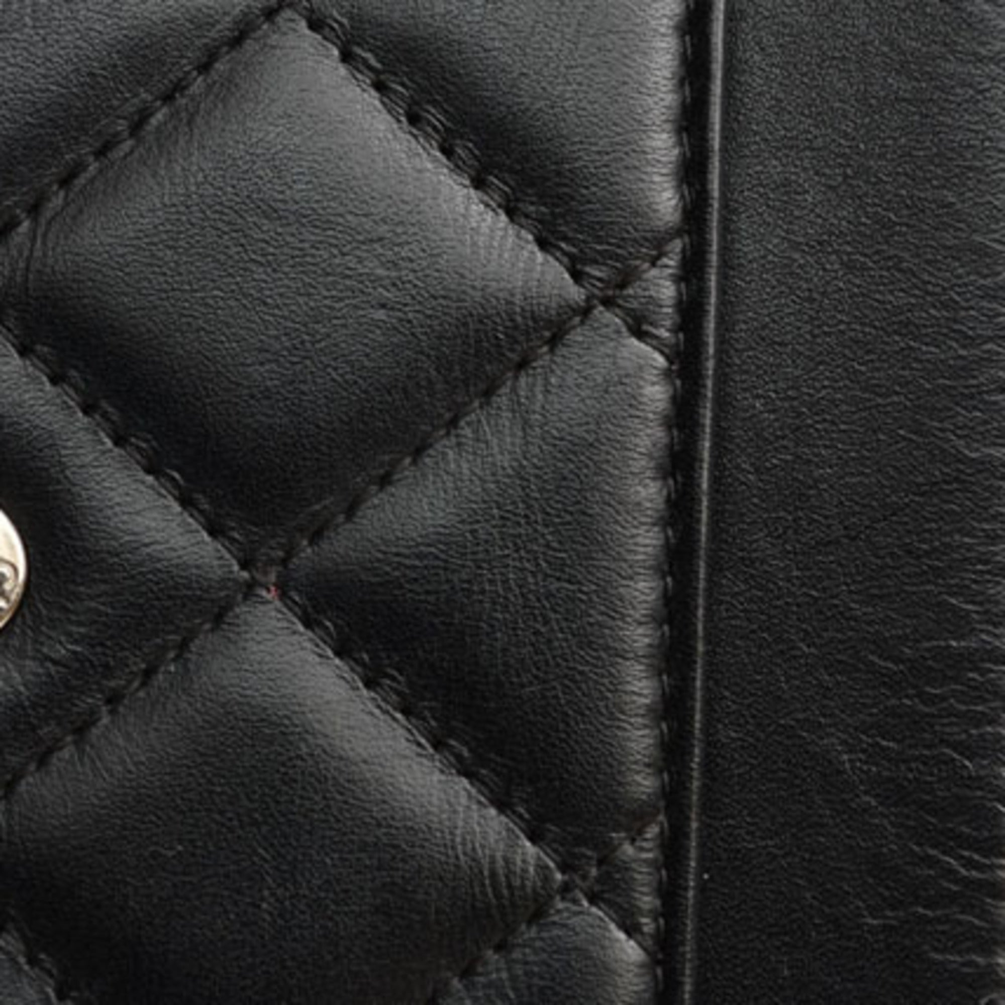 Chanel Black Leather Chain/Shoulder Wallet
