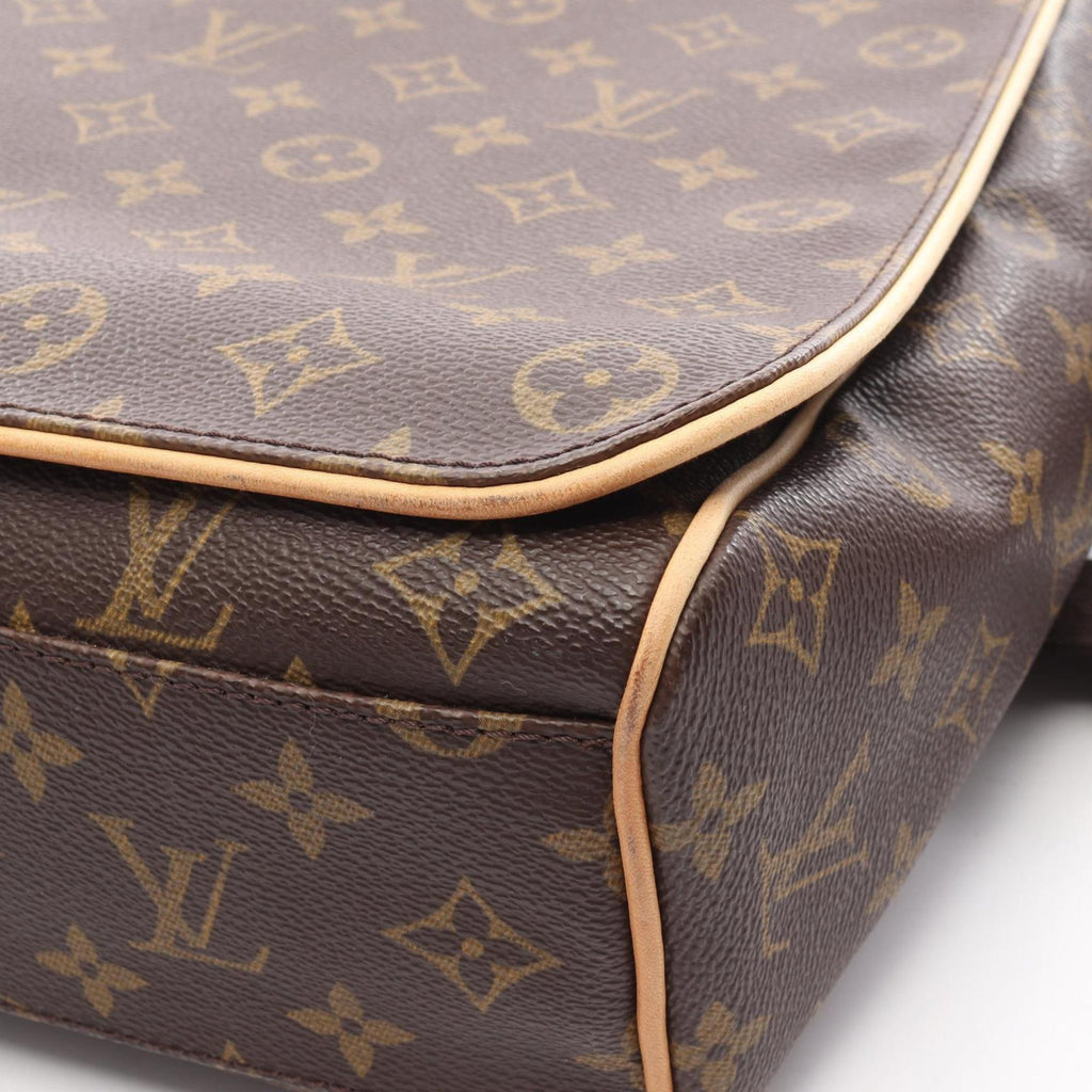 Louis Vuitton Brown Coated Canvas Leather Shoulder Bag