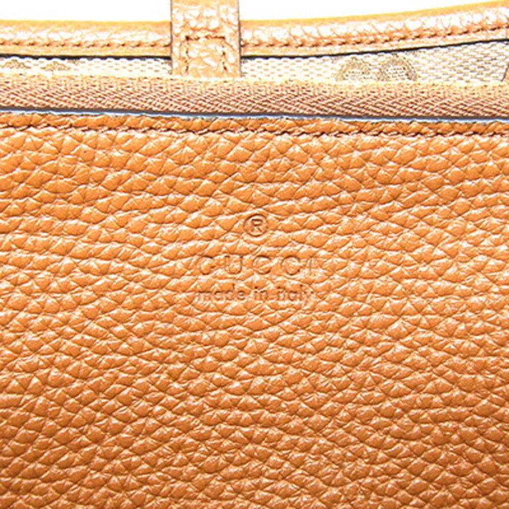 Gucci Brown Gg Canvas Leather Tote Bag (Pre-Owned)
