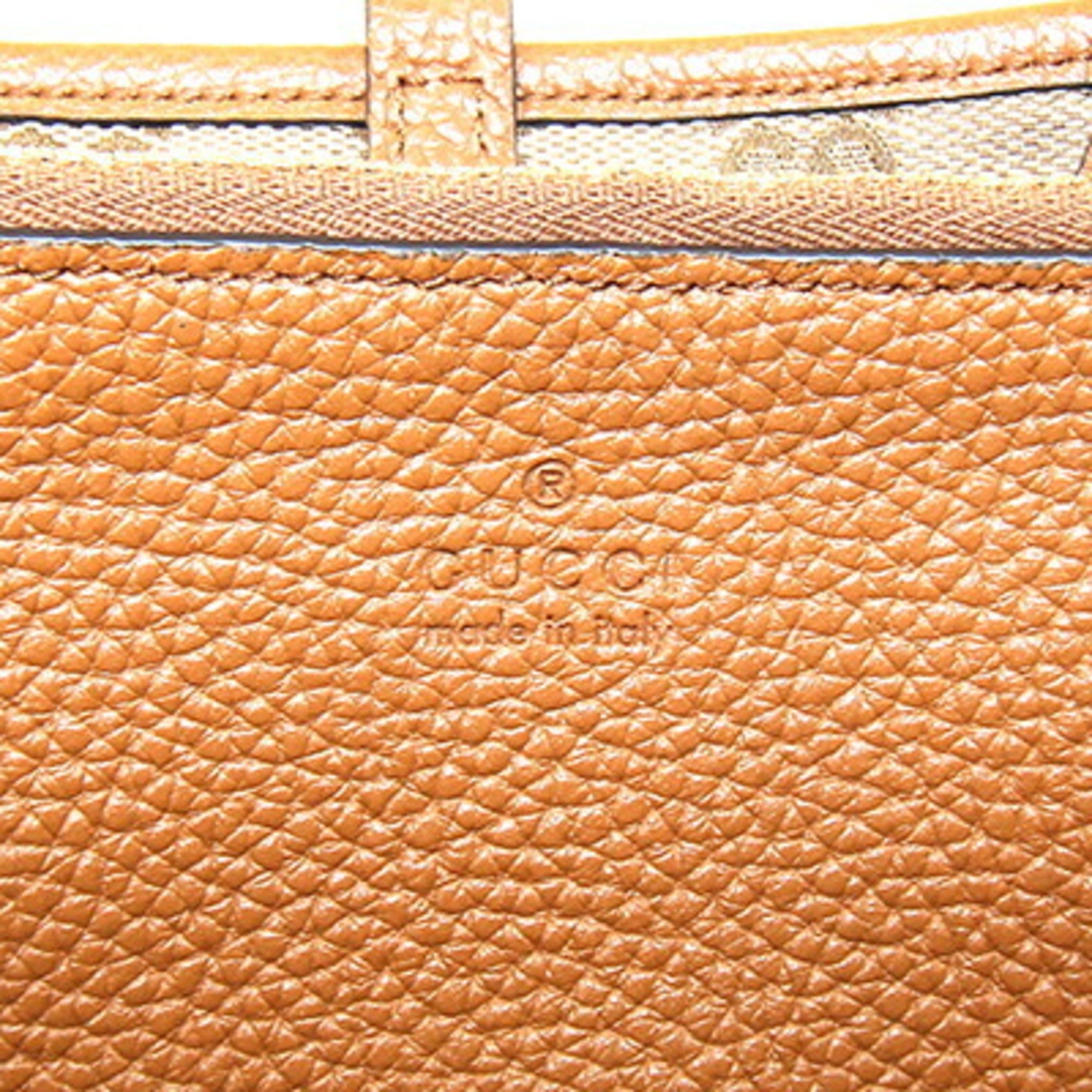 Gucci Brown Gg Canvas Leather Tote Bag (Pre-Owned)