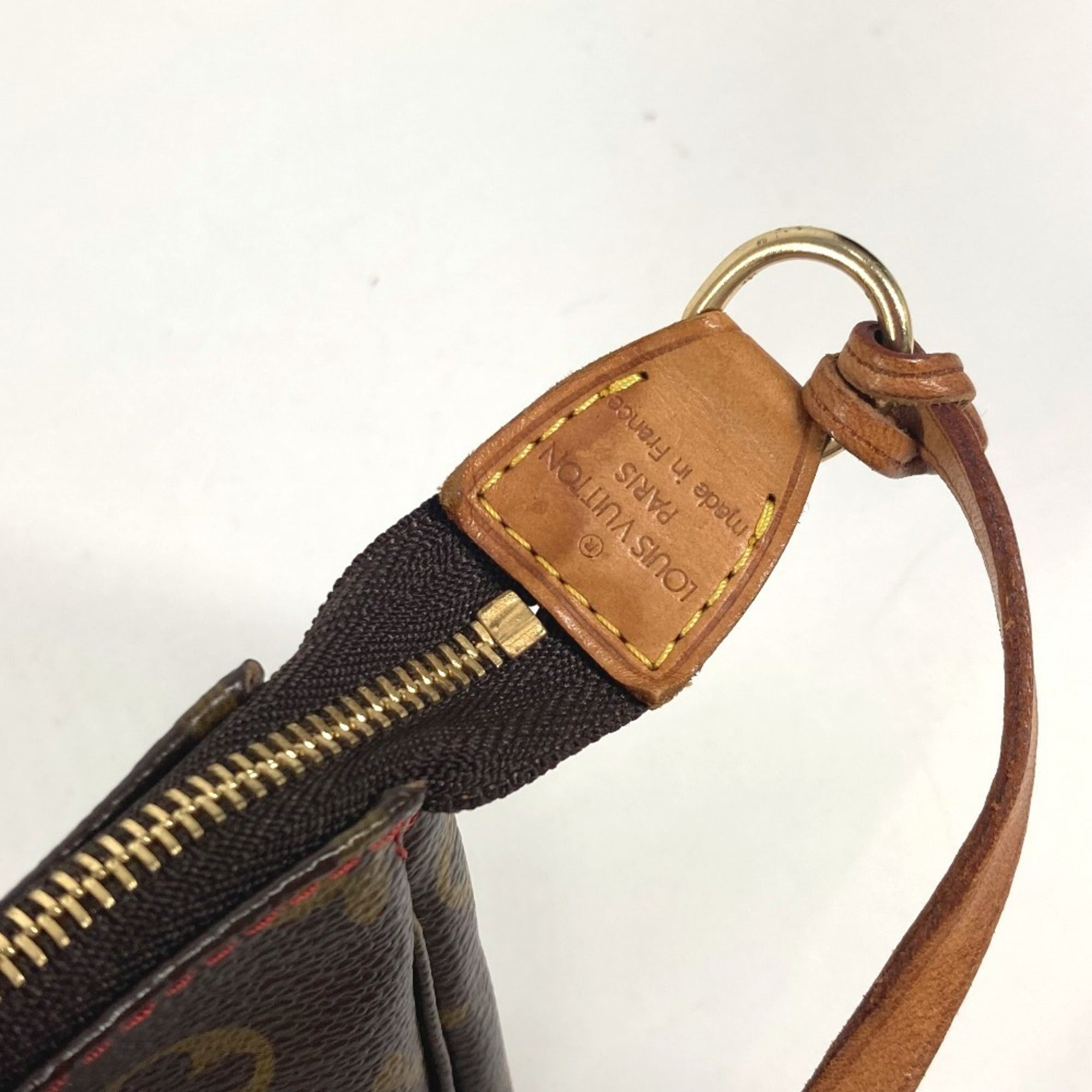 Louis Vuitton Monogram Brown Monogram Cherry Red Color Pochette Pouch