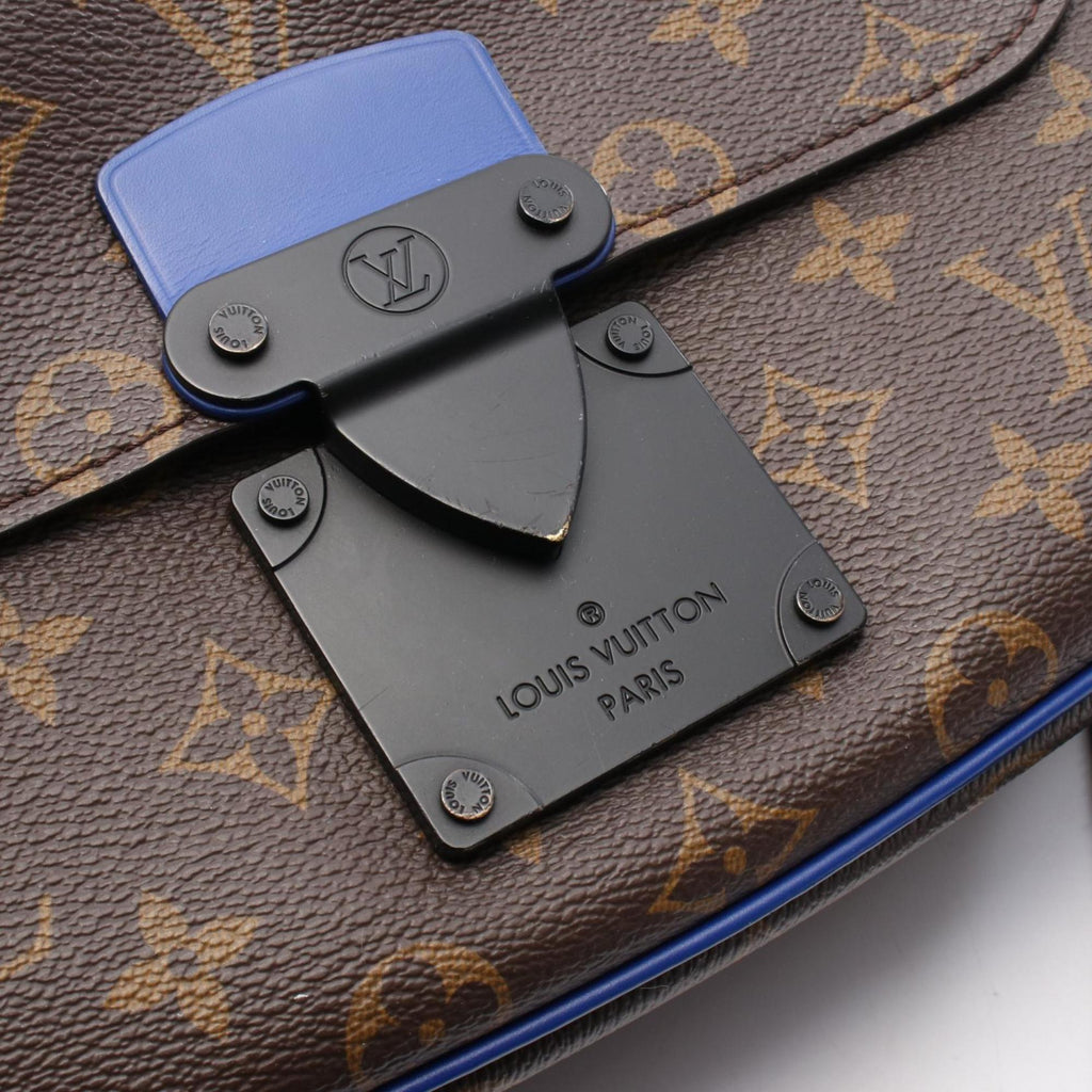 Louis Vuitton Blue Brown Monogram Macassar Coated Canvas Handbag
