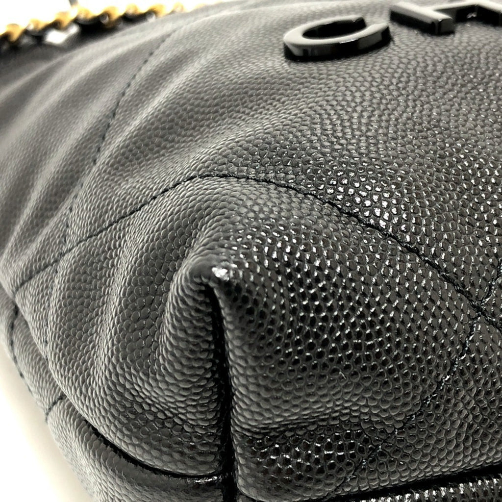 Chanel Black Grained Calfskin Shoulder Bag