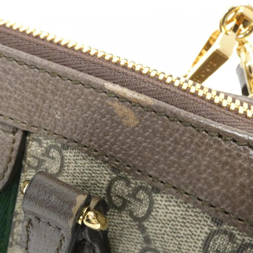 Gucci Ophidia Beige Brown Gg Supreme Leather Handbag (Pre-Owned)