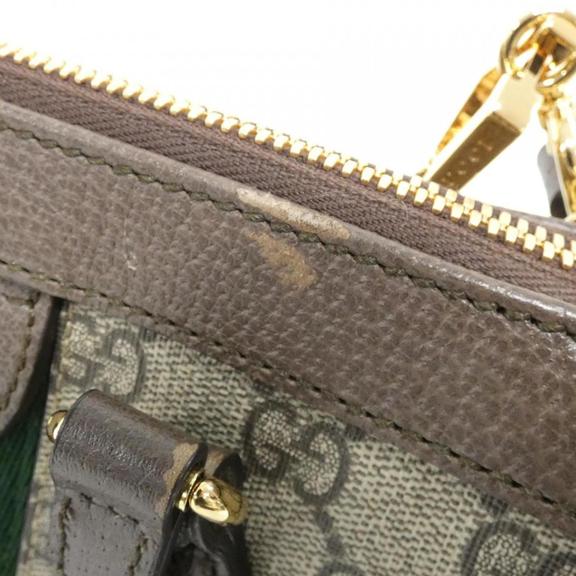 Gucci Ophidia Beige Brown Gg Supreme Leather Handbag (Pre-Owned)