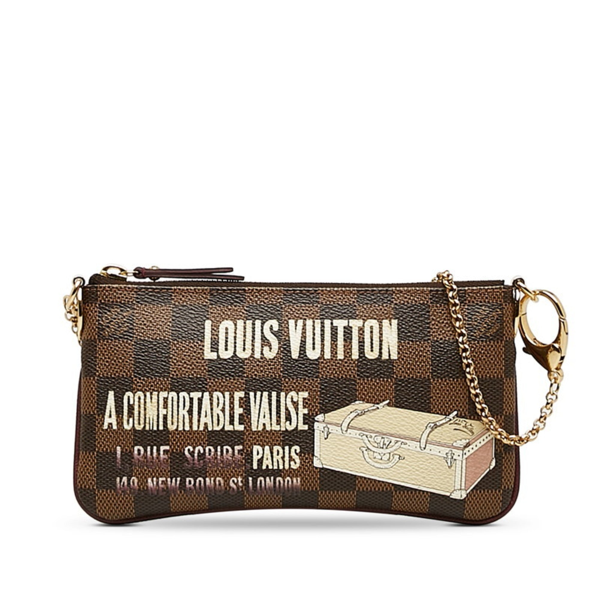 Louis Vuitton Brown Pvc Leather Pochette Pouch