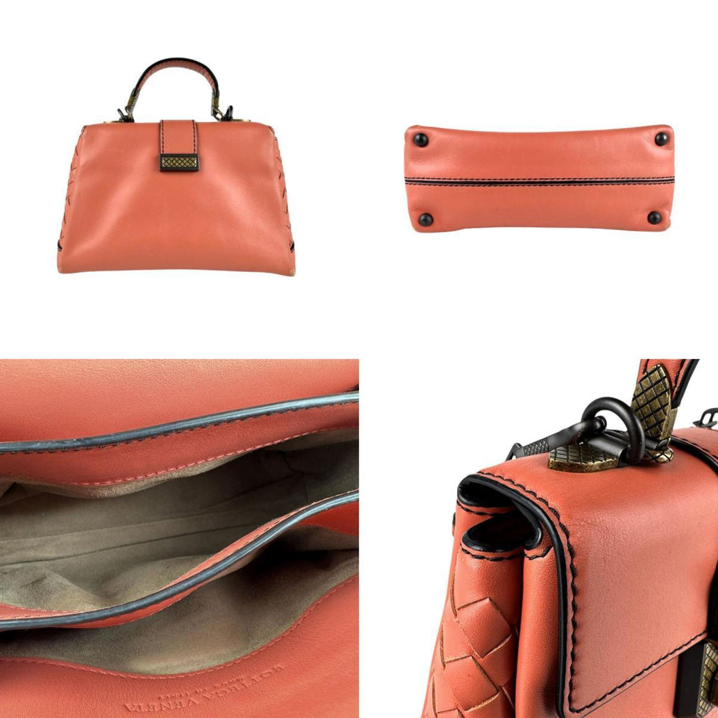 Bottega Veneta Coral Pink Leather Shoulder Bag