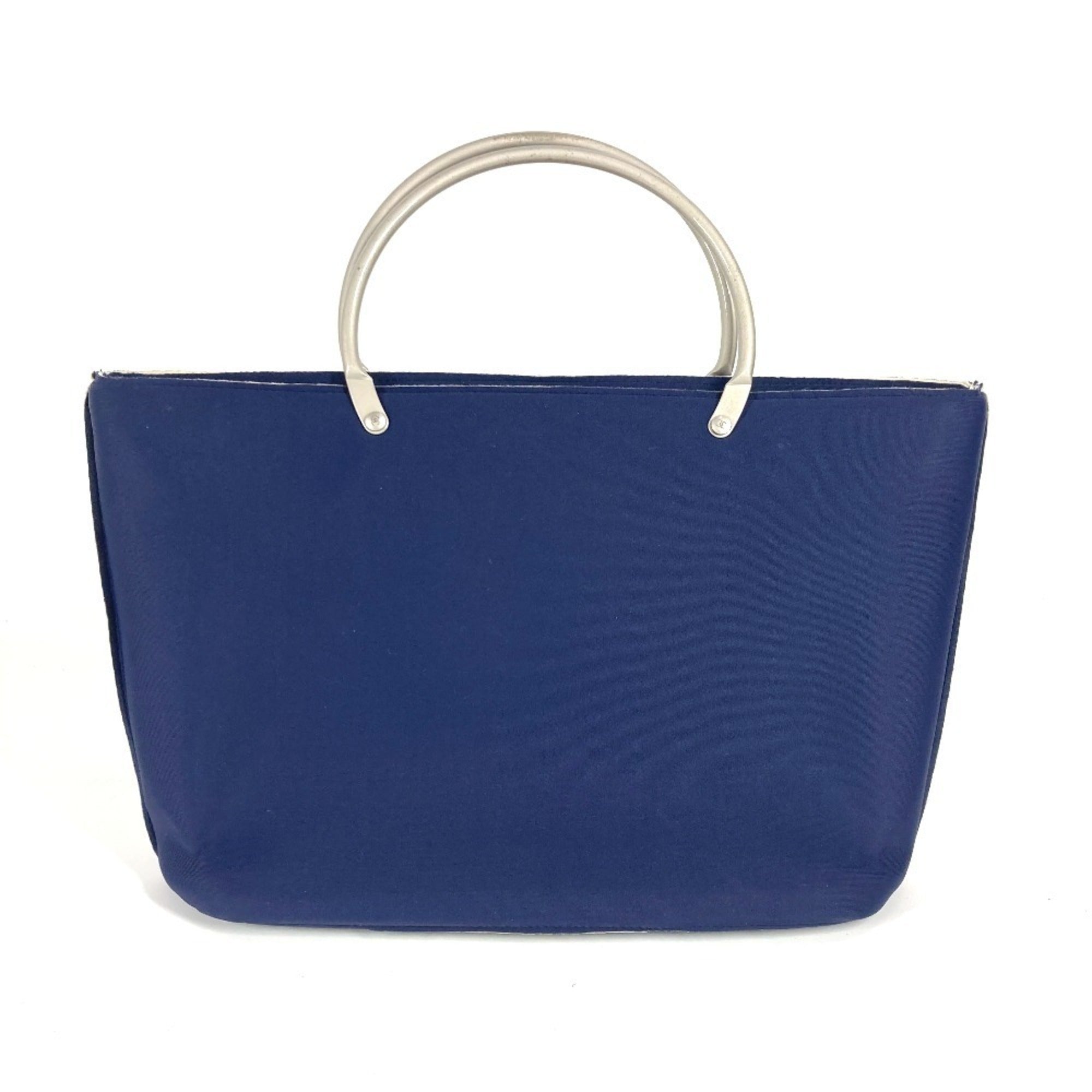 Chanel Navy Polyamide Handbag Tote Bag