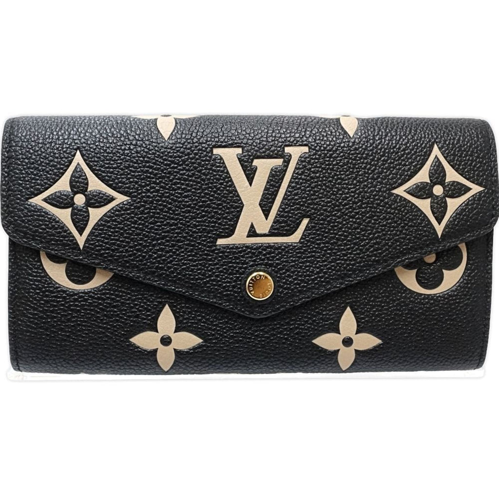 Louis Vuitton Beige Black Monogram Empreinte Long Wallet