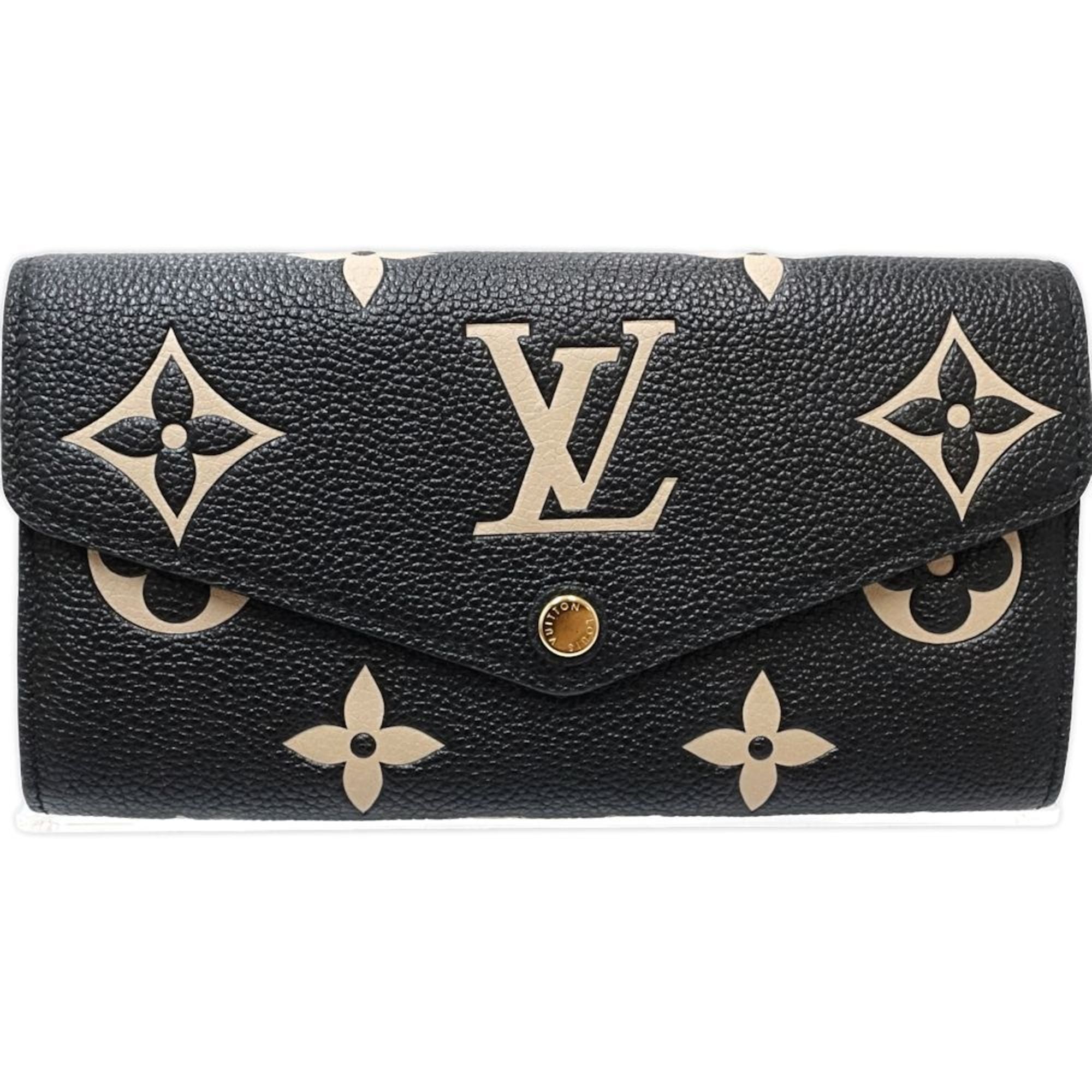 Louis Vuitton Beige Black Monogram Empreinte Long Wallet