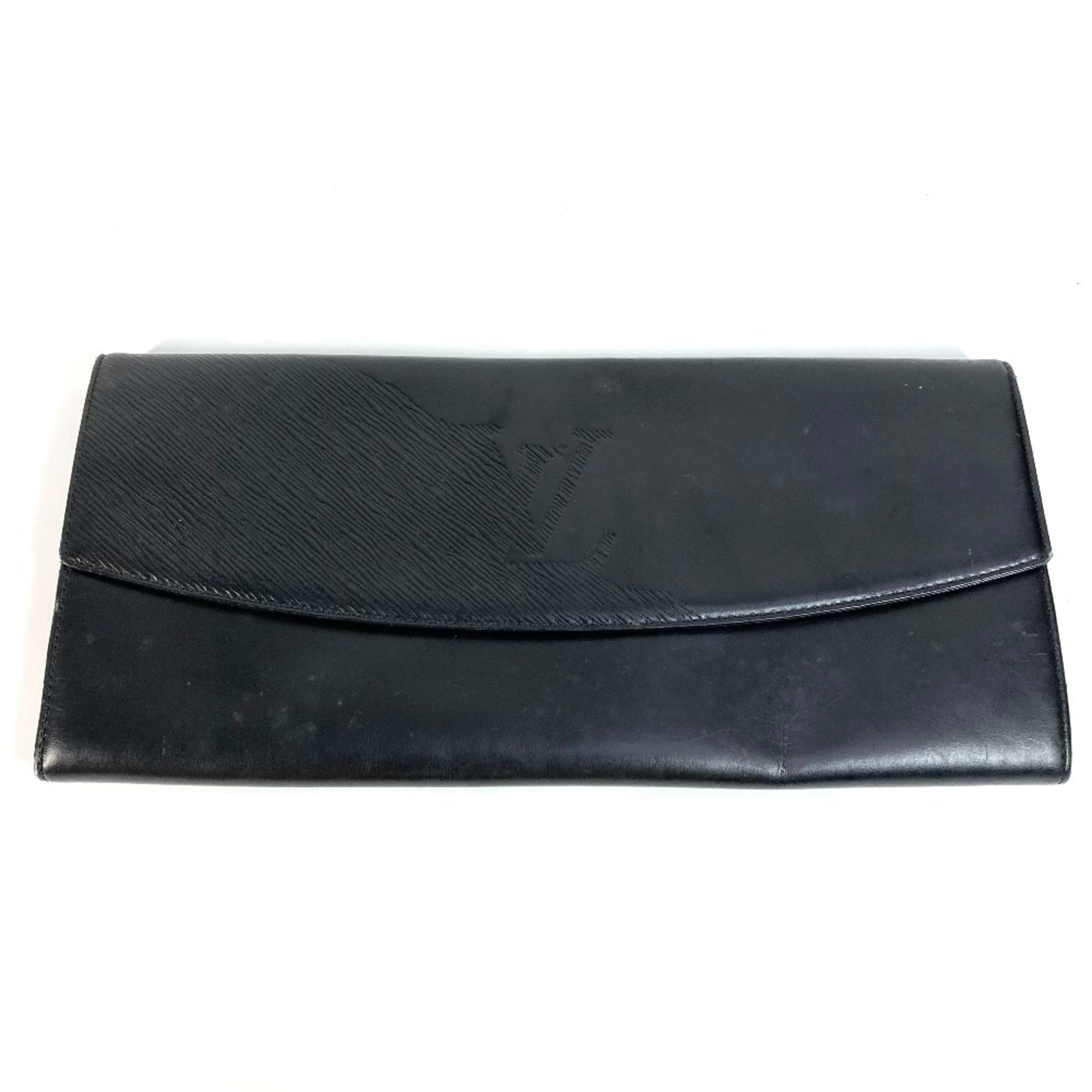 Louis Vuitton Black Leather Clutch Bag