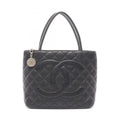 Chanel Black Grained Calfskin Handbag Tote Bag