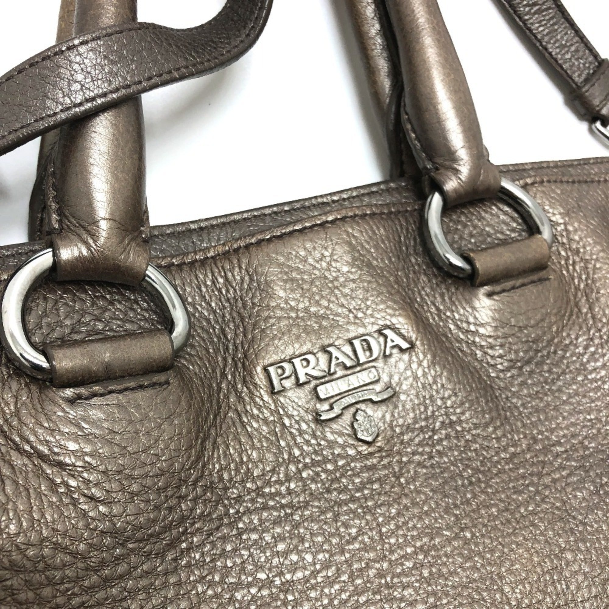 Prada Brown Leather Tote Bag