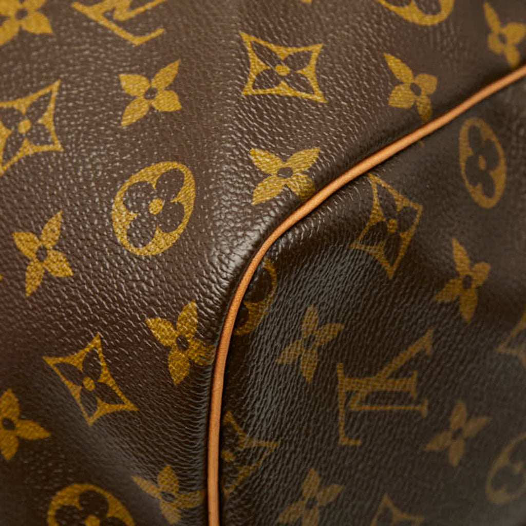 Louis Vuitton Brown Pvc Leather Boston Bag Shoulder Bag