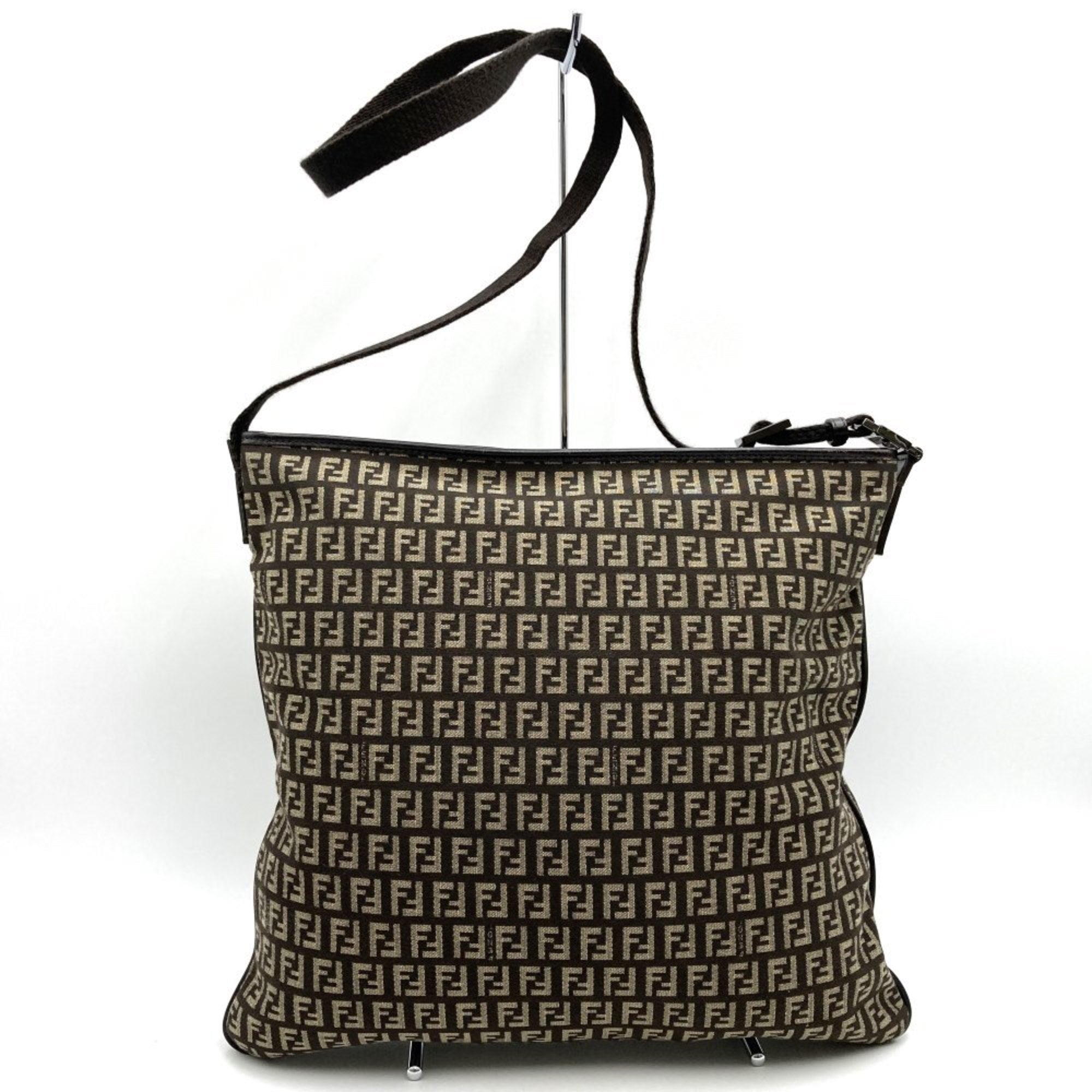 Fendi Brown Canvas Shoulder Bag