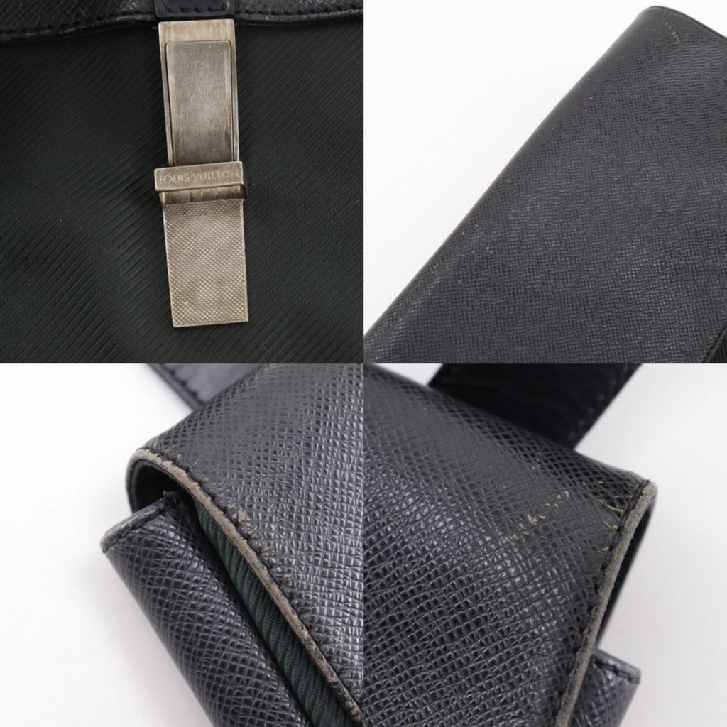 Louis Vuitton Black Noir Taiga Leather Shoulder Bag