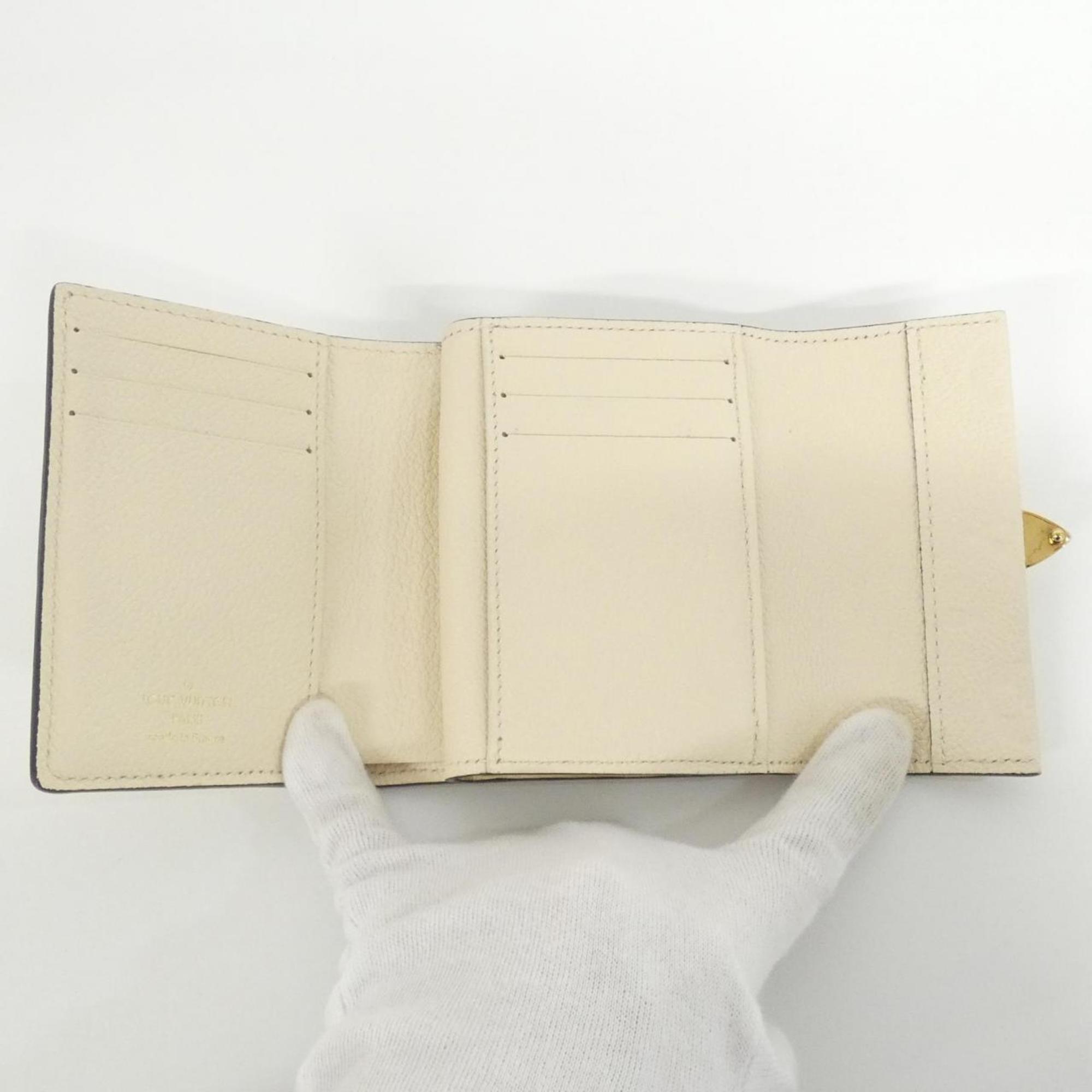Louis Vuitton Monogram Empreinte Beige Leather Wallet (Tri-Fold)