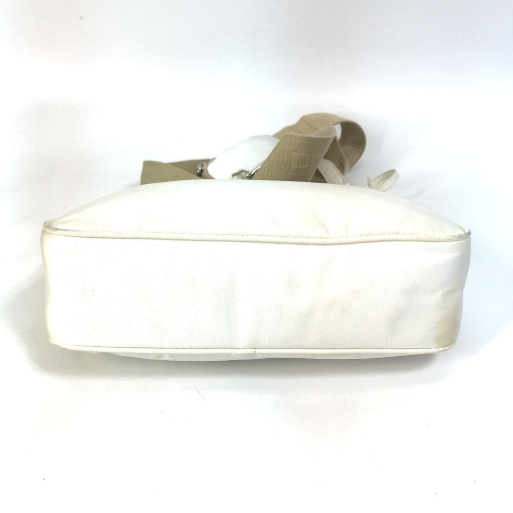 Prada Beige White Yellow Nylon Pouch Shoulder Bag