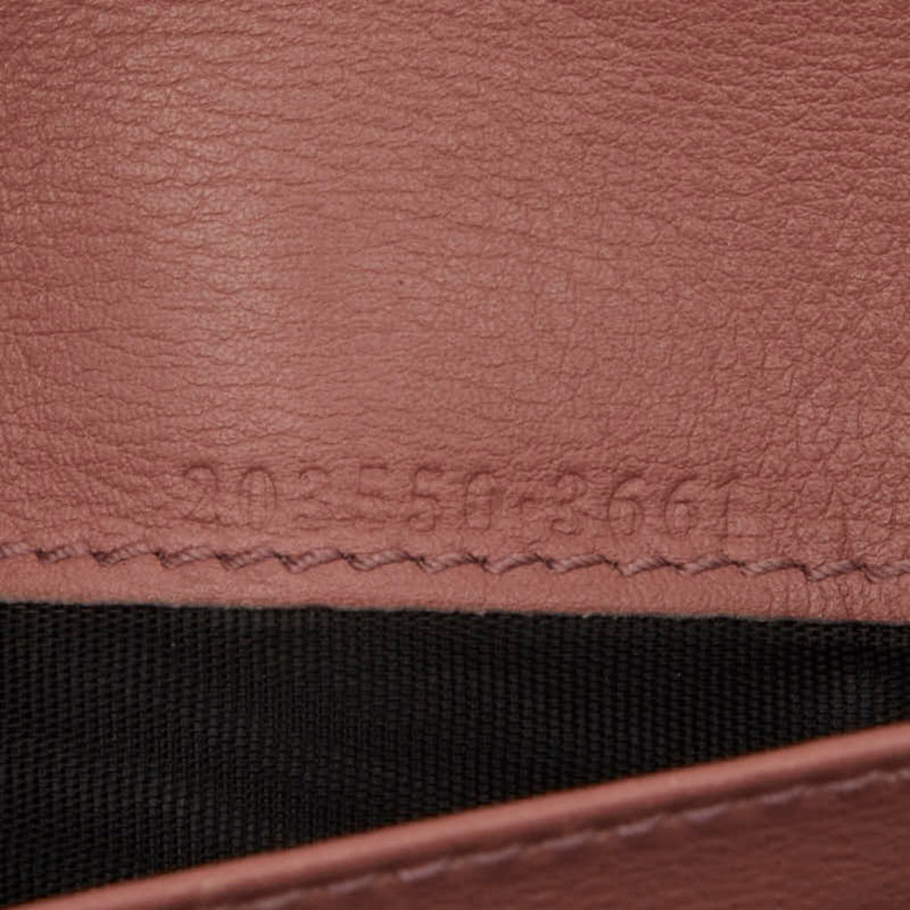 Gucci Beige Pink Gg Canvas Leather Long Wallet (Bi-Fold) (Pre-Owned)