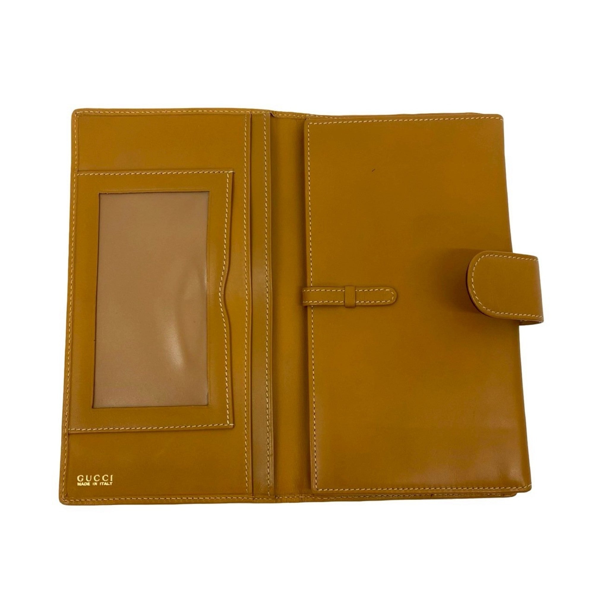 Gucci Beige Canvas Leather Long Wallet (Bi-Fold) (Pre-Owned)