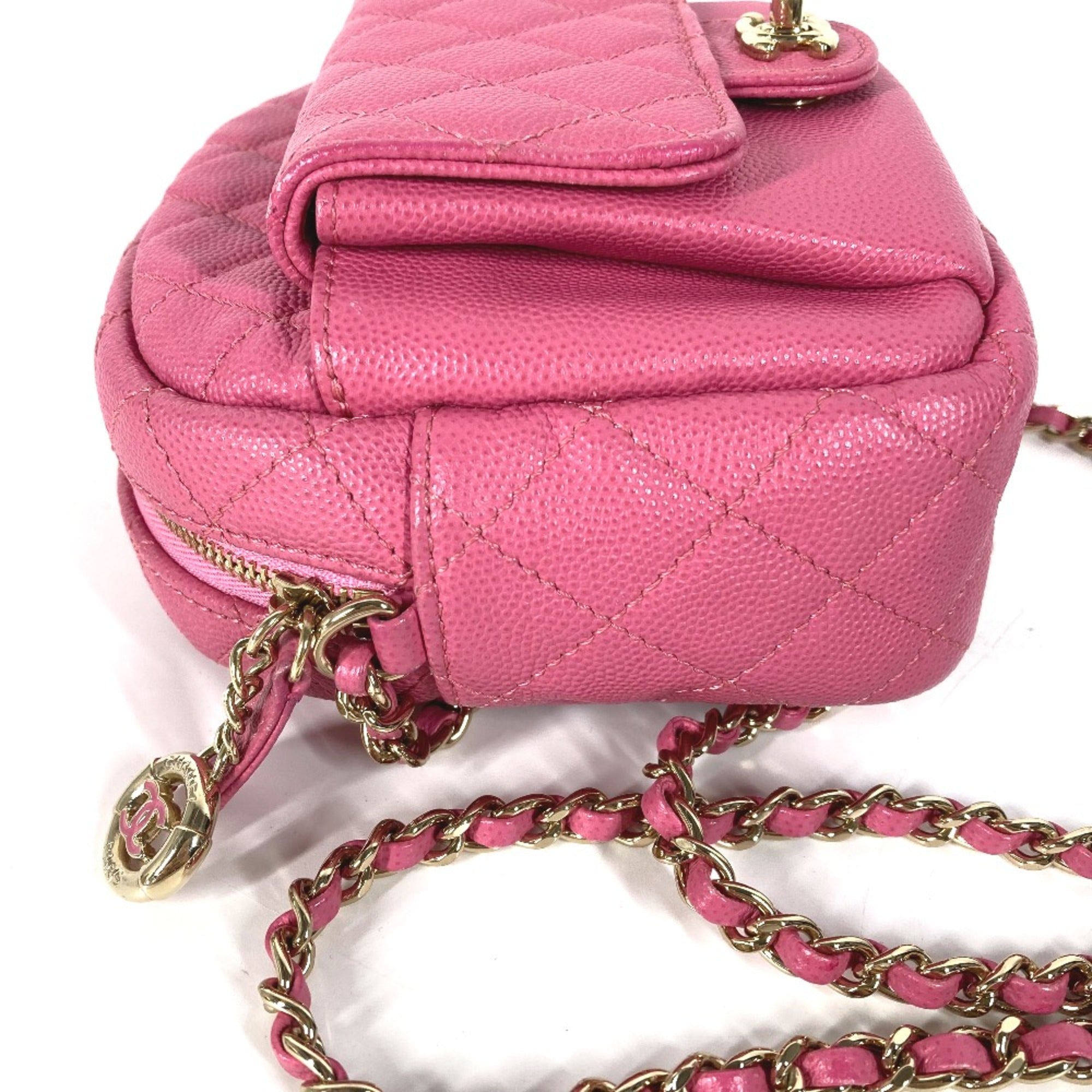 Chanel Pink Leather Shoulder Bag