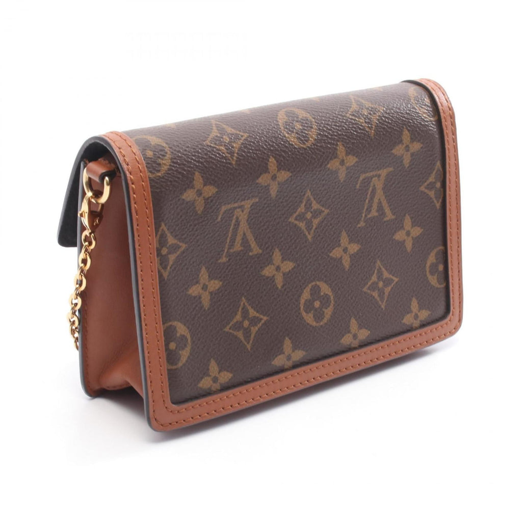 Louis Vuitton Beige Brown Coated Canvas Pvc Monogram Reverse Leather Shoulder Bag