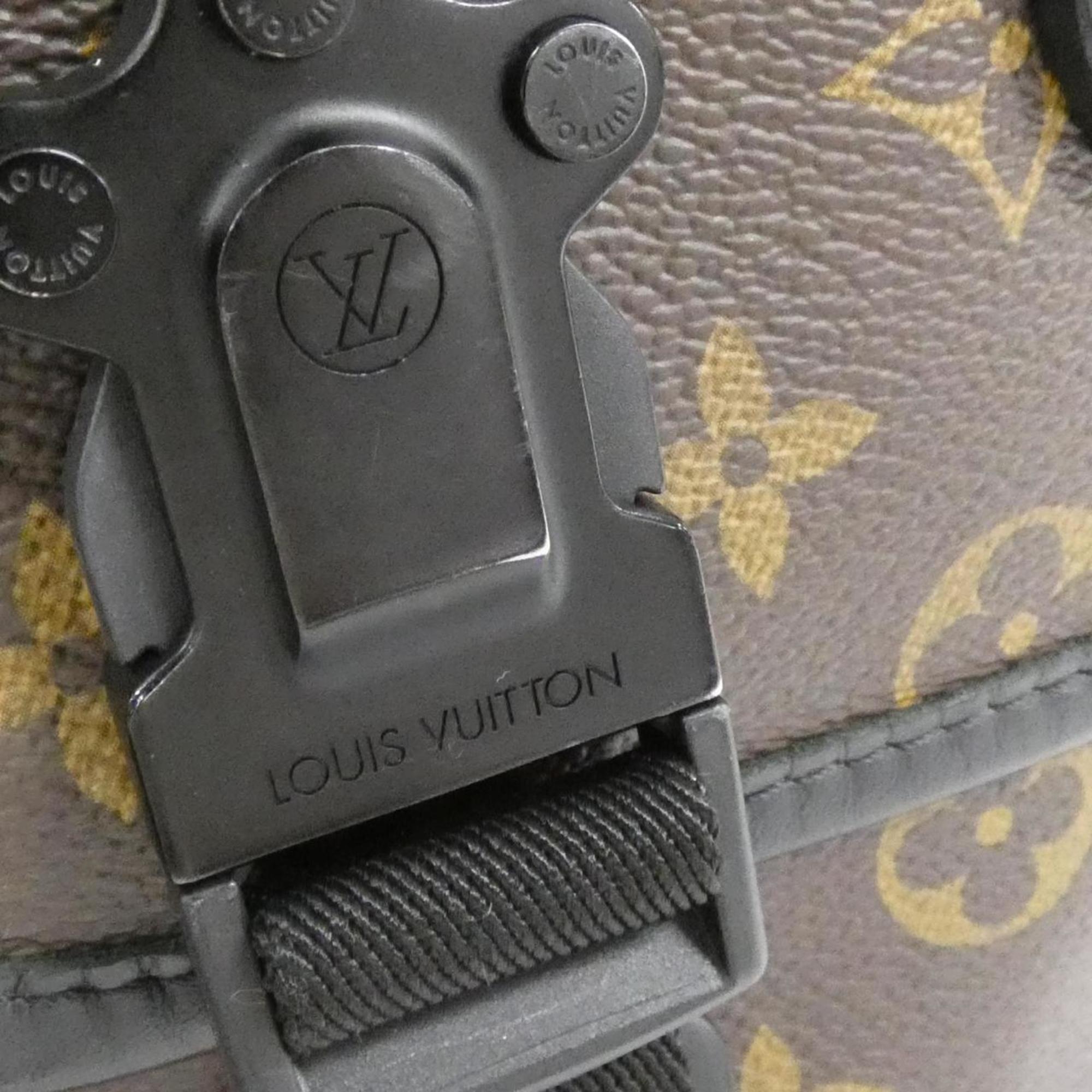 Louis Vuitton Black Brown Coated Canvas Shoulder Bag
