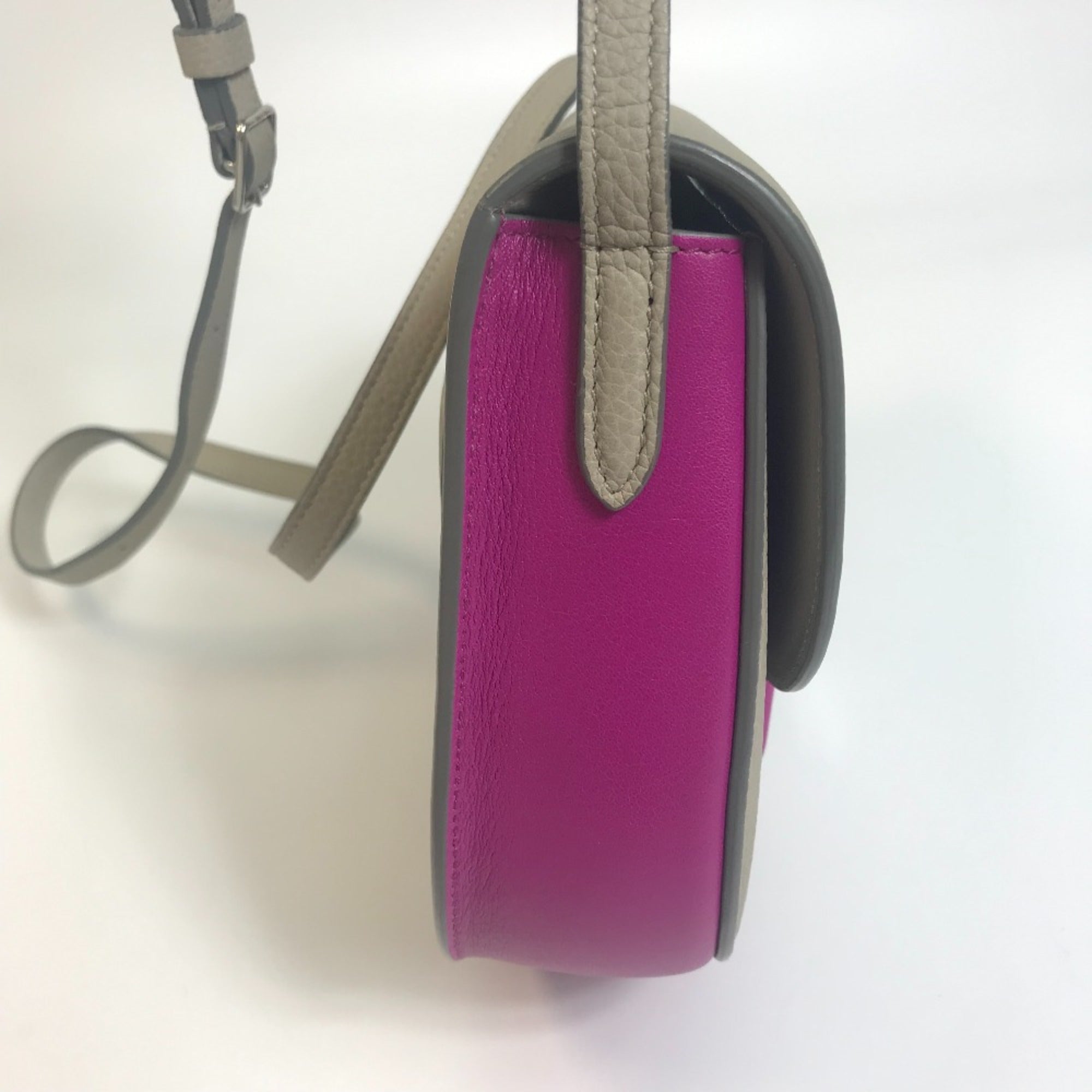 Celine Gray Leather Shoulder Bag