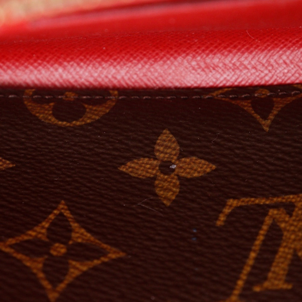 Louis Vuitton Monogram Brown Cerise Red Color Monogram Long Wallet