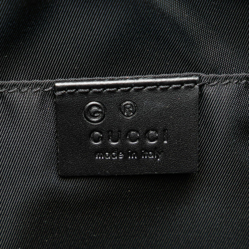 Gucci Black Leather Nylon Canvas Clutch Bag (Pre-Owned)
