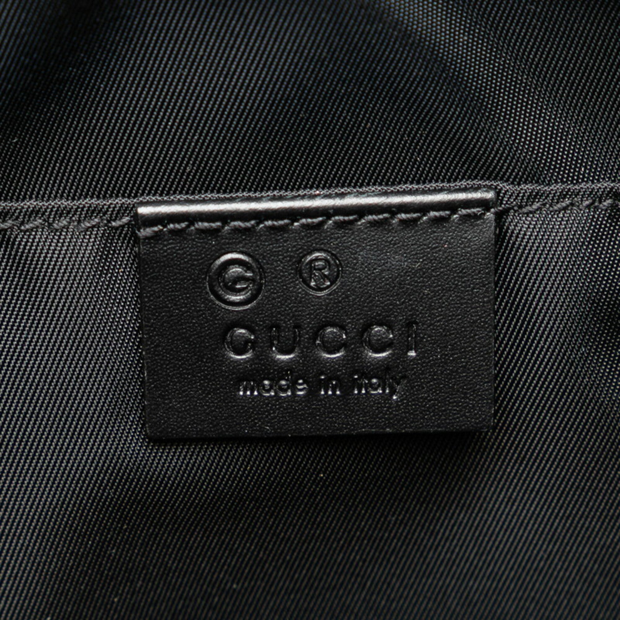 Gucci Black Leather Nylon Canvas Clutch Bag (Pre-Owned)