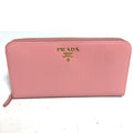 Prada Pink Leather Long Wallet (Bi-Fold)
