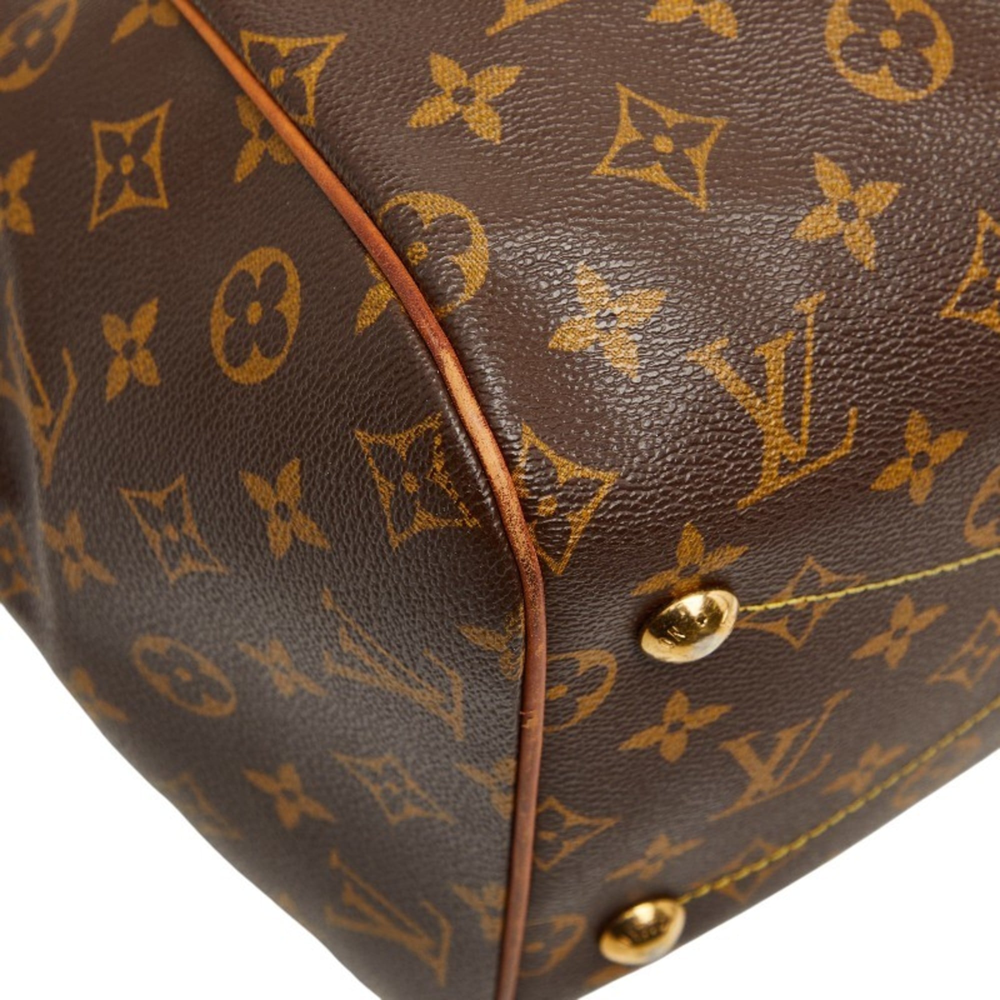 Louis Vuitton Brown Pvc Leather Handbag
