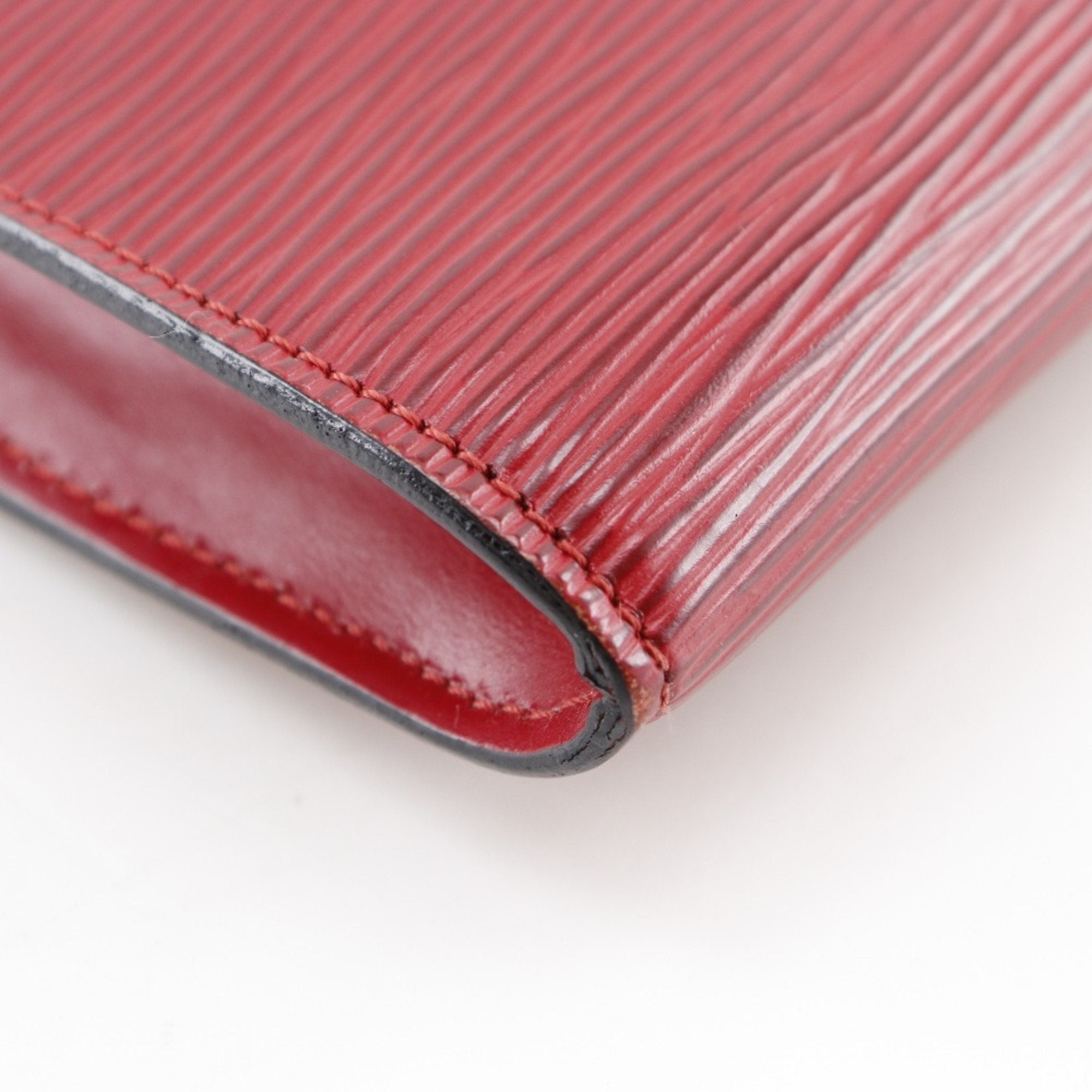 Louis Vuitton Castilian Red Red Color Epi Leather Pochette Pouch