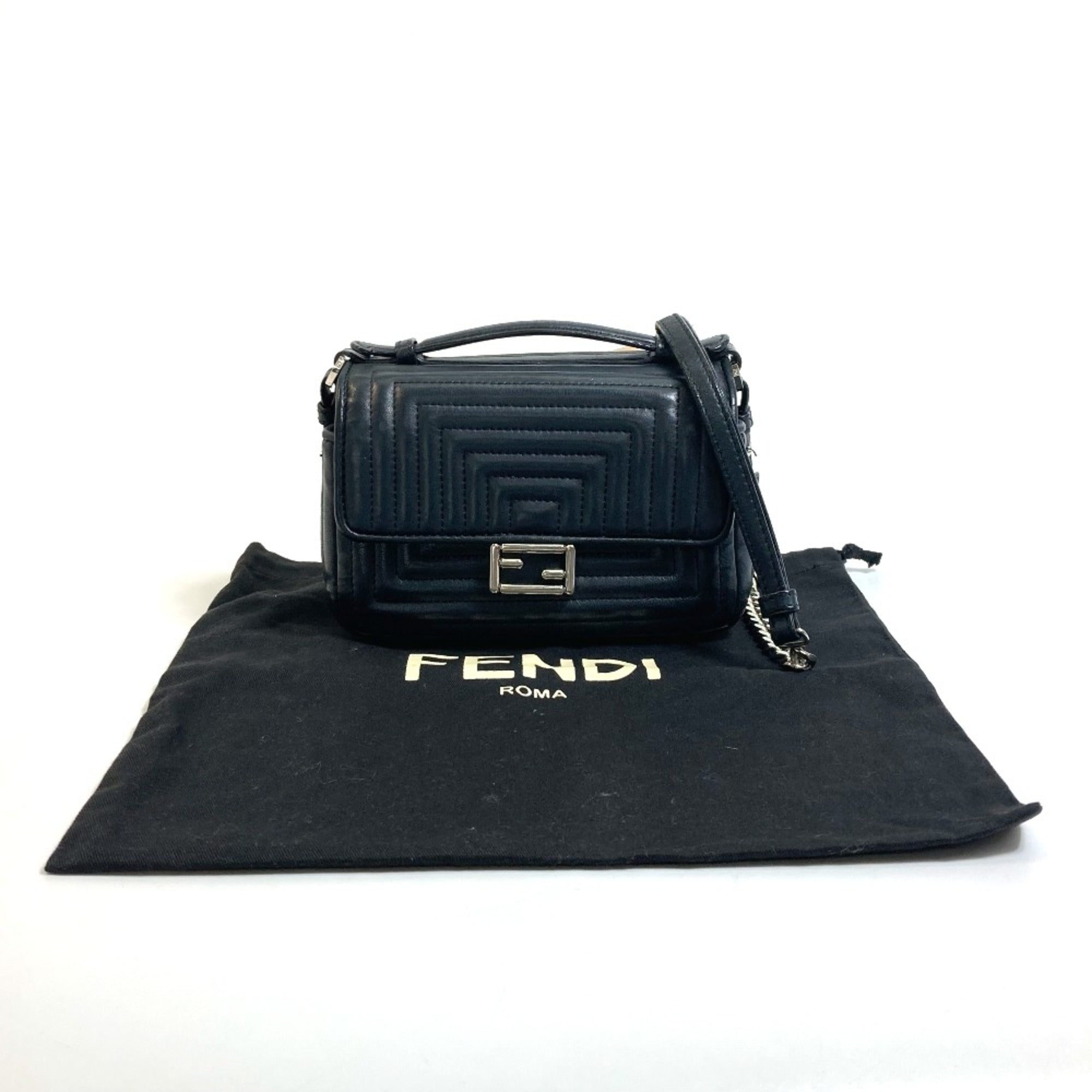 Fendi Black Leather Shoulder Bag